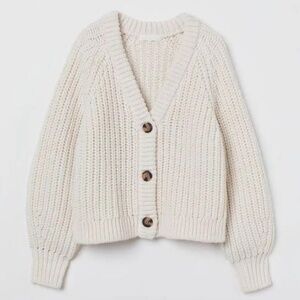 H&M Chunky Cream Knit Cardigan